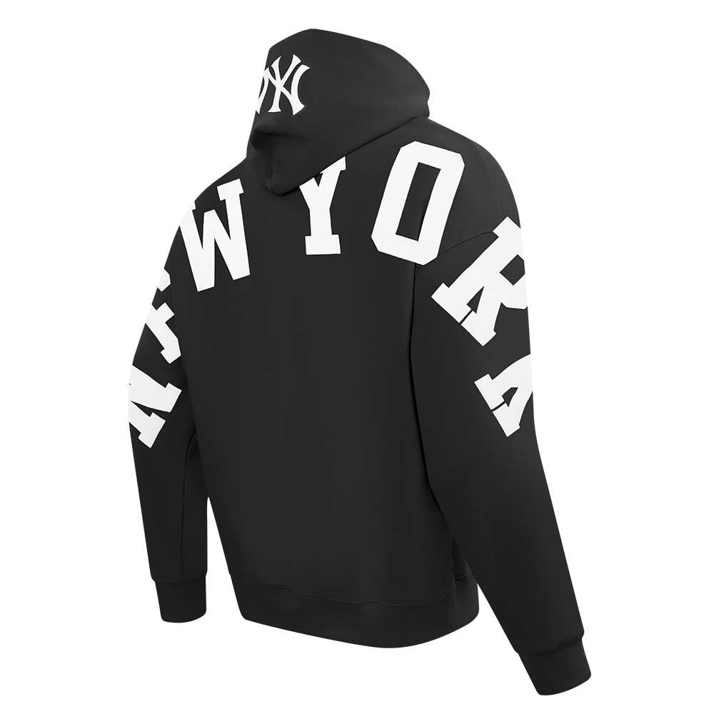 MLB NEW YORK YANKEES WINGSPAN CHANDAIL À CAPUCHON EN MOLLETON À ÉPAULES TOMBANTES V2 POUR HOMME (NOIR)