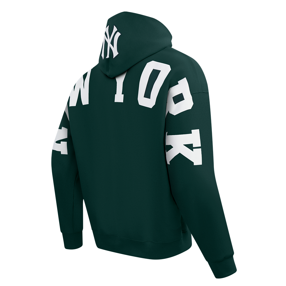 MLB NEW YORK YANKEES WINGSPAN CHANDAIL À CAPUCHON EN MOLLETON À ÉPAULES TOMBANTES V2 POUR HOMME (VERT FORÊT)