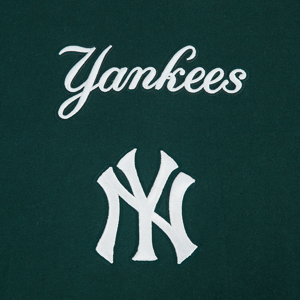 MLB NEW YORK YANKEES WINGSPAN CHANDAIL À CAPUCHON EN MOLLETON À ÉPAULES TOMBANTES V2 POUR HOMME (VERT FORÊT)