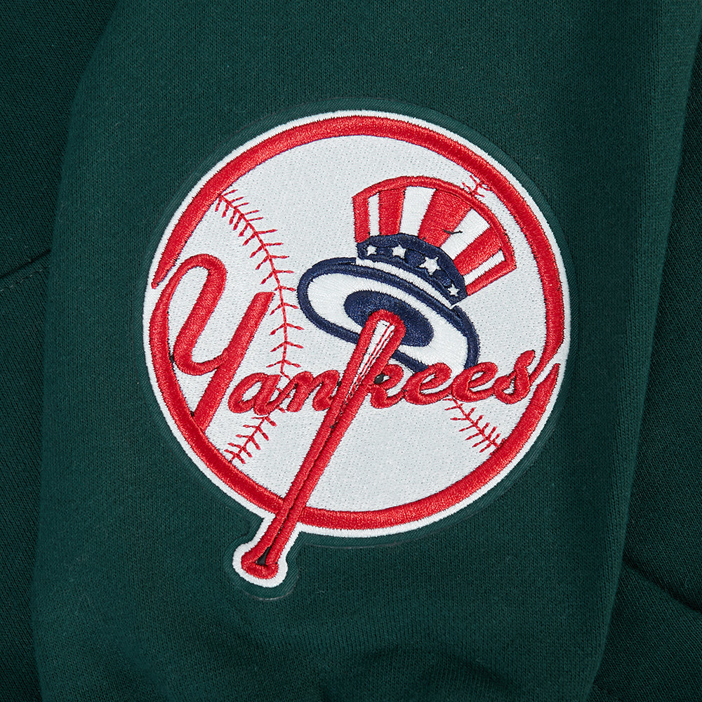 MLB NEW YORK YANKEES WINGSPAN CHANDAIL À CAPUCHON EN MOLLETON À ÉPAULES TOMBANTES V2 POUR HOMME (VERT FORÊT)