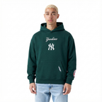 MLB NEW YORK YANKEES WINGSPAN CHANDAIL À CAPUCHON EN MOLLETON À ÉPAULES TOMBANTES V2 POUR HOMME (VERT FORÊT)