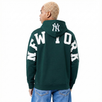 MLB NEW YORK YANKEES WINGSPAN CHANDAIL À CAPUCHON EN MOLLETON À ÉPAULES TOMBANTES V2 POUR HOMME (VERT FORÊT)