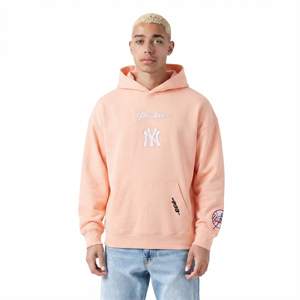 MLB NEW YORK YANKEES WINGSPAN MEN'S DROP SHOULDER FLC PO HOODIE V2 (GUAVA)