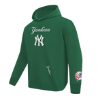 MLB NEW YORK YANKEES WINGSPAN CHANDAIL À CAPUCHON EN MOLLETON À ÉPAULES TOMBANTES V2 POUR HOMME (VERT KELLY)