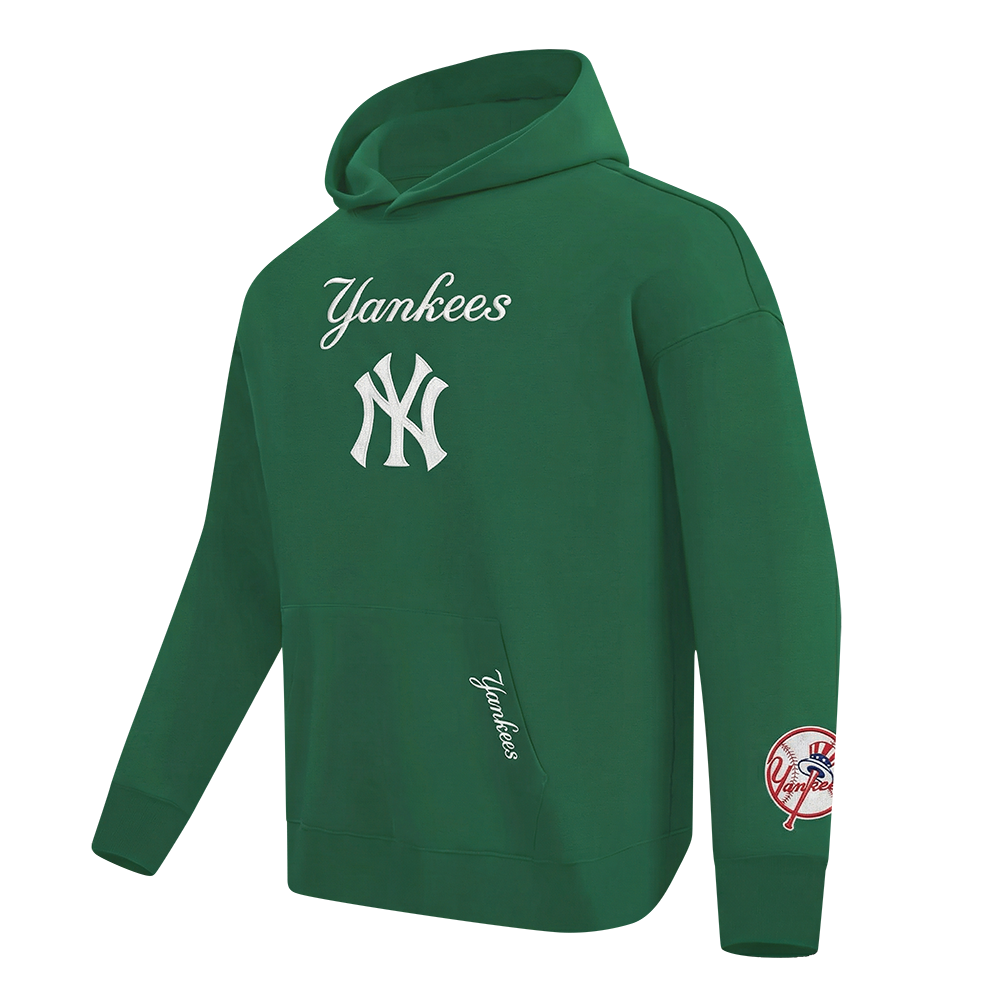 MLB NEW YORK YANKEES WINGSPAN CHANDAIL À CAPUCHON EN MOLLETON À ÉPAULES TOMBANTES V2 POUR HOMME (VERT KELLY)