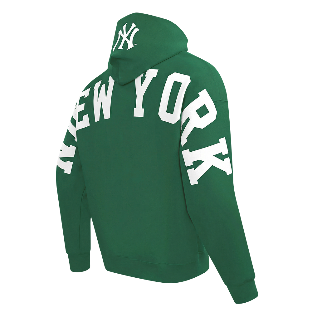 MLB NEW YORK YANKEES WINGSPAN CHANDAIL À CAPUCHON EN MOLLETON À ÉPAULES TOMBANTES V2 POUR HOMME (VERT KELLY)