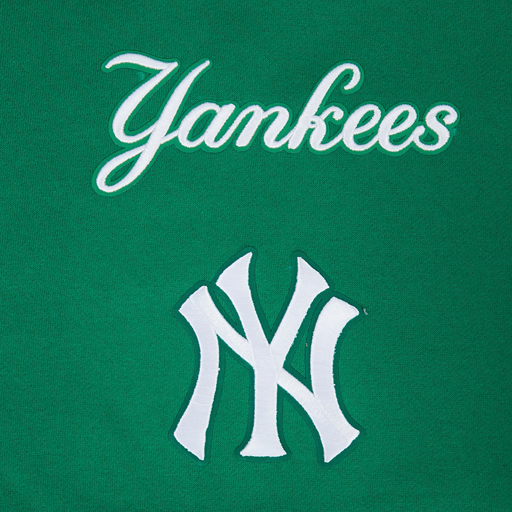 MLB NEW YORK YANKEES WINGSPAN CHANDAIL À CAPUCHON EN MOLLETON À ÉPAULES TOMBANTES V2 POUR HOMME (VERT KELLY)
