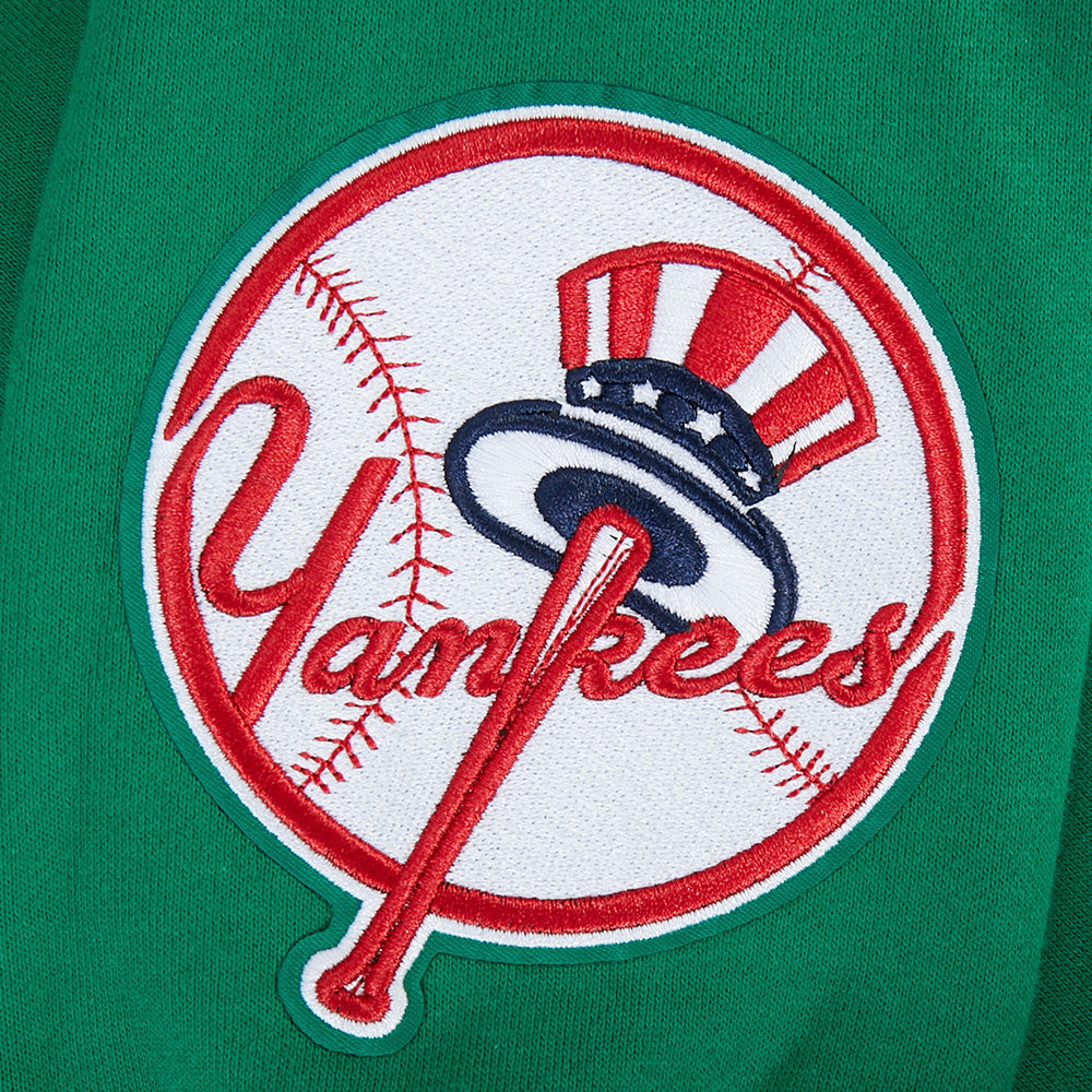 MLB NEW YORK YANKEES WINGSPAN CHANDAIL À CAPUCHON EN MOLLETON À ÉPAULES TOMBANTES V2 POUR HOMME (VERT KELLY)