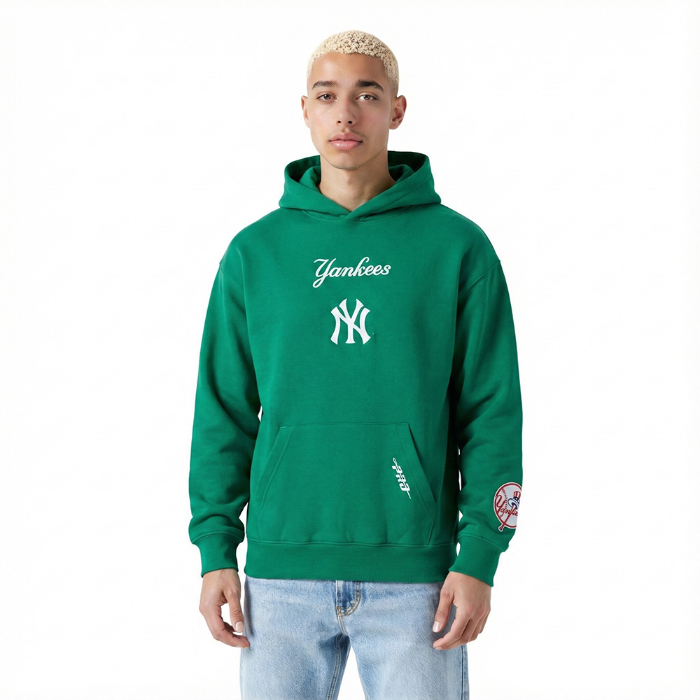 MLB NEW YORK YANKEES WINGSPAN CHANDAIL À CAPUCHON EN MOLLETON À ÉPAULES TOMBANTES V2 POUR HOMME (VERT KELLY)