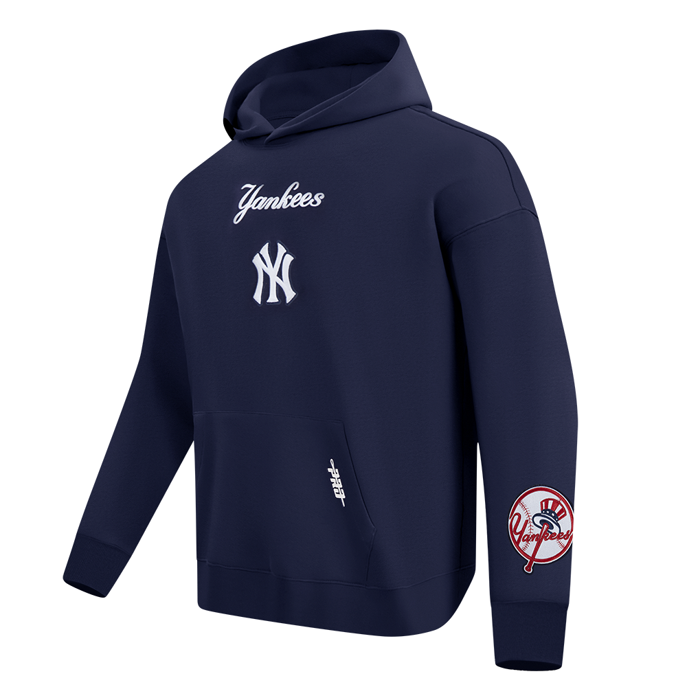 MLB NEW YORK YANKEES WINGSPAN CHANDAIL À CAPUCHON EN MOLLETON À ÉPAULES TOMBANTES V2 POUR HOMME (MARINE MINUIT)