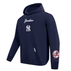 MLB NEW YORK YANKEES WINGSPAN CHANDAIL À CAPUCHON EN MOLLETON À ÉPAULES TOMBANTES V2 POUR HOMME (MARINE MINUIT)
