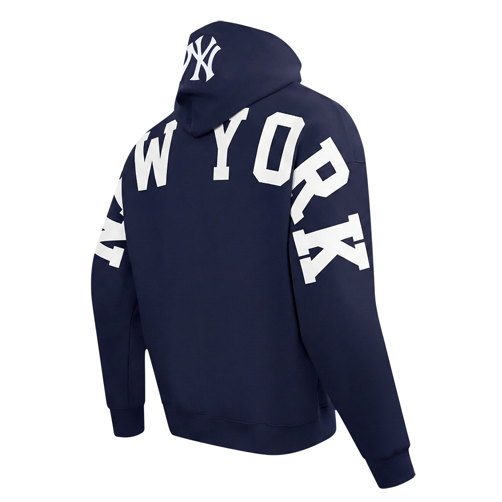 MLB NEW YORK YANKEES WINGSPAN CHANDAIL À CAPUCHON EN MOLLETON À ÉPAULES TOMBANTES V2 POUR HOMME (MARINE MINUIT)