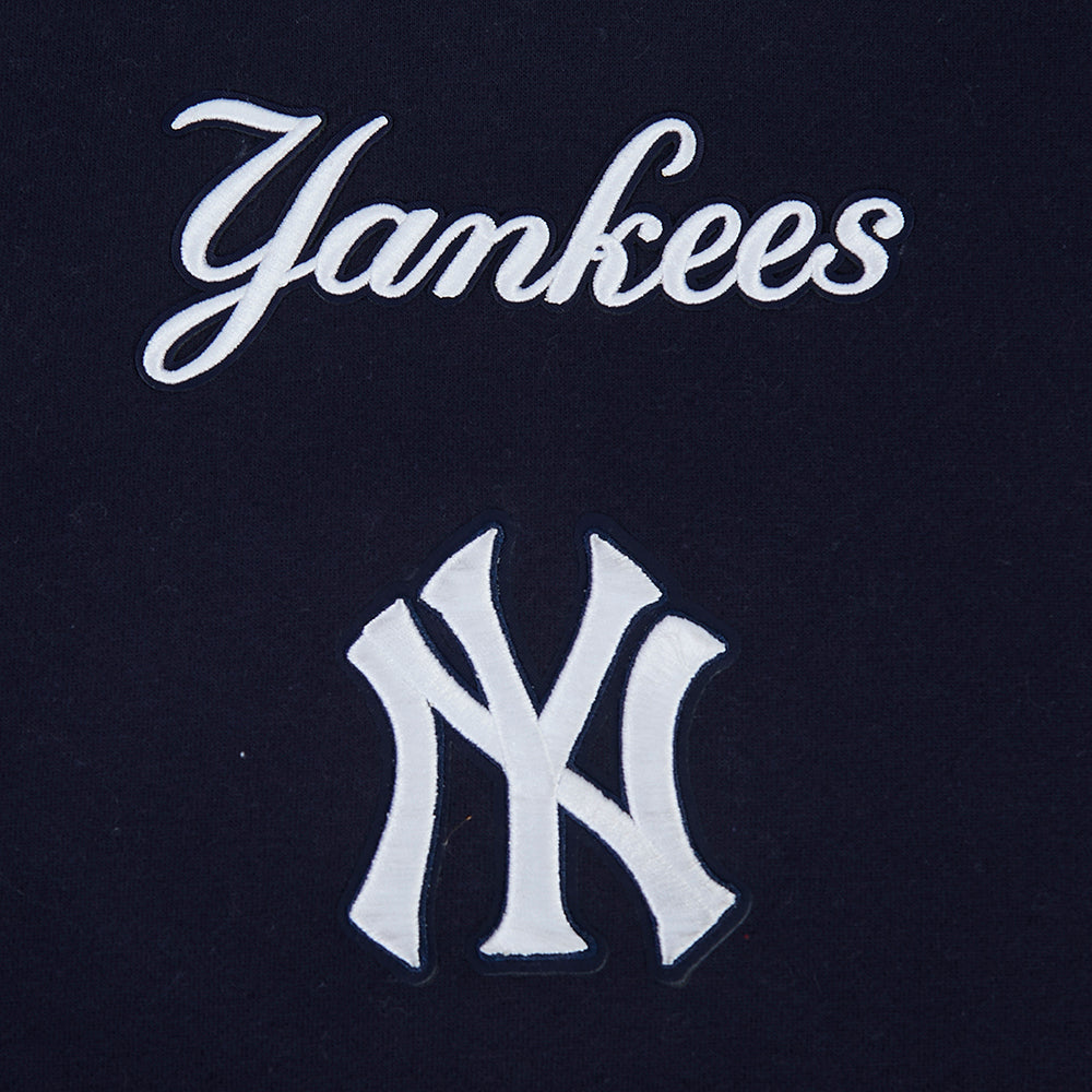 MLB NEW YORK YANKEES WINGSPAN CHANDAIL À CAPUCHON EN MOLLETON À ÉPAULES TOMBANTES V2 POUR HOMME (MARINE MINUIT)