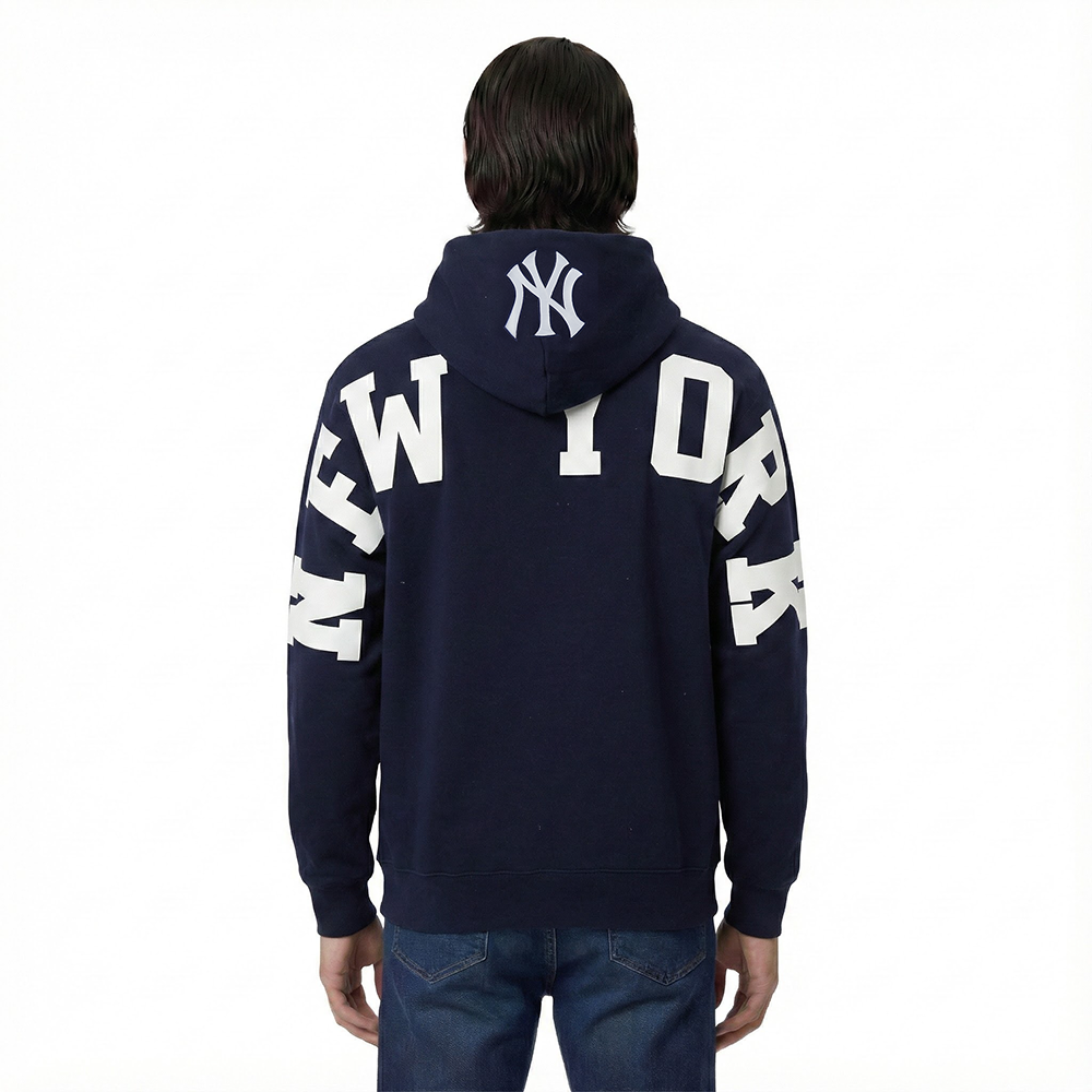 MLB NEW YORK YANKEES WINGSPAN CHANDAIL À CAPUCHON EN MOLLETON À ÉPAULES TOMBANTES V2 POUR HOMME (MARINE MINUIT)