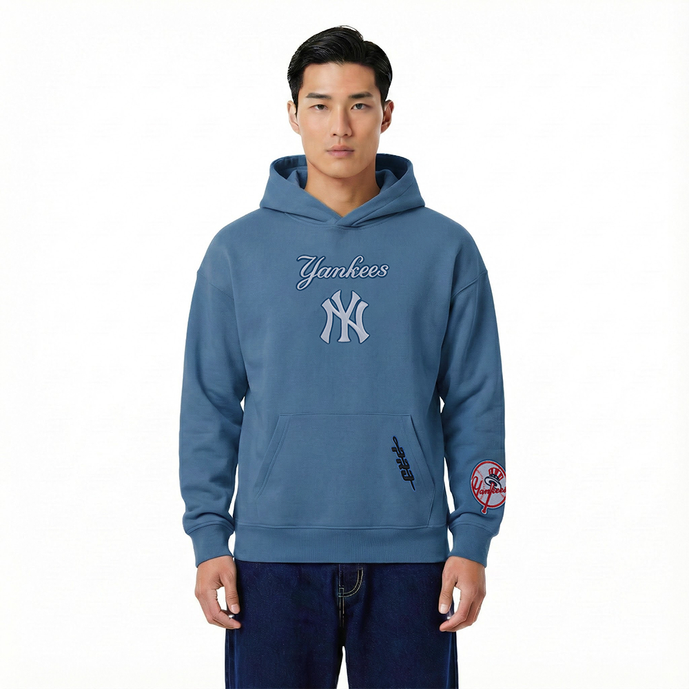 MLB NEW YORK YANKEES WINGSPAN MEN'S DROP SHOULDER FLC PO HOODIE V2 (STOPL BLUE)