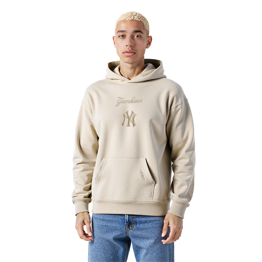 MLB NEW YORK YANKEES WINGSPAN CHANDAIL À CAPUCHON EN MOLLETON À ÉPAULES TOMBANTES V2 POUR HOMME (TAUPE)