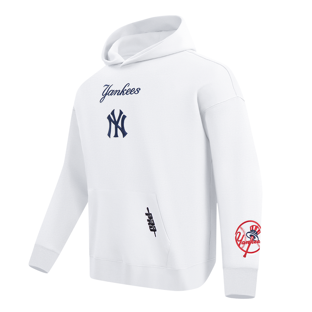 MLB NEW YORK YANKEES WINGSPAN MEN'S DROP SHOULDER FLC PO HOODIE V2 (WHITE)