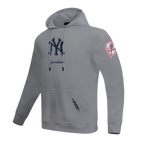 MLB NEW YORK YANKEES CLASSIC CHENILLE CHANDAIL À CAPUCHON EN MAILLE DOUBLE POUR HOMME (GRIS)