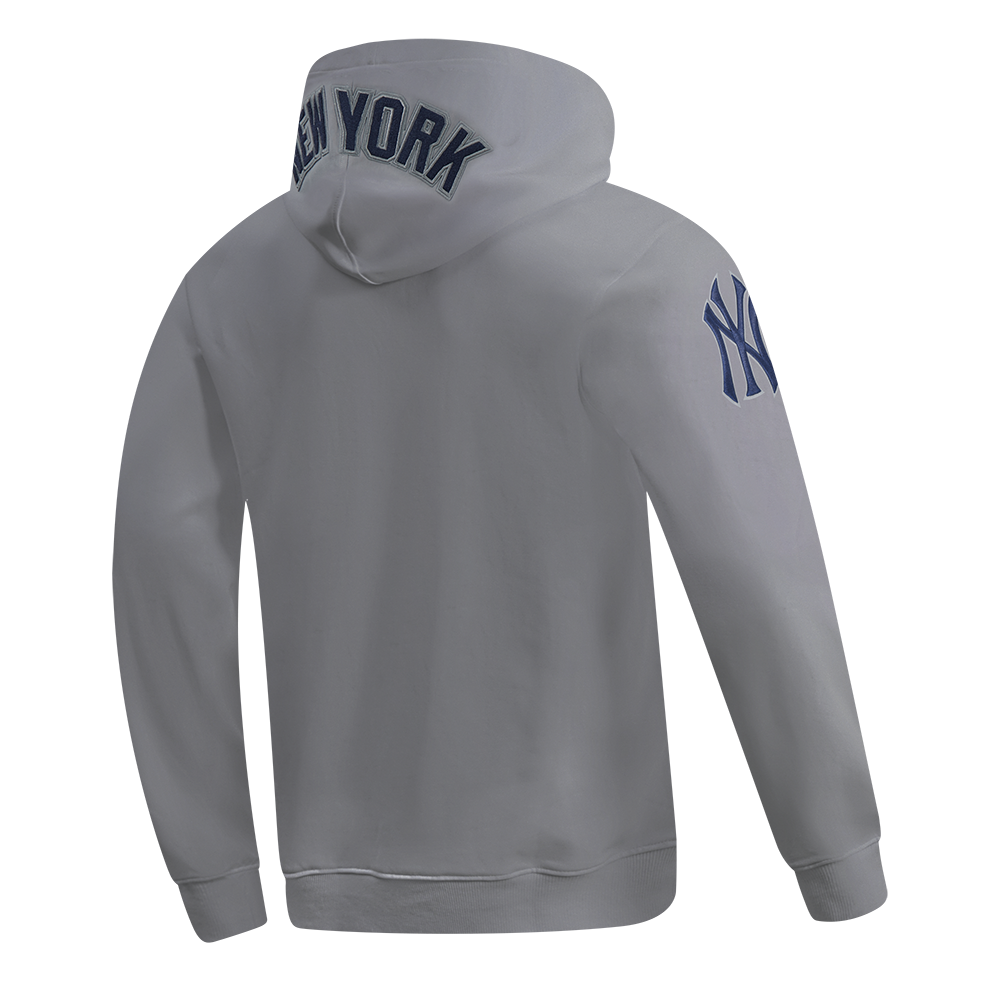 MLB NEW YORK YANKEES CLASSIC CHENILLE CHANDAIL À CAPUCHON EN MAILLE DOUBLE POUR HOMME (GRIS)