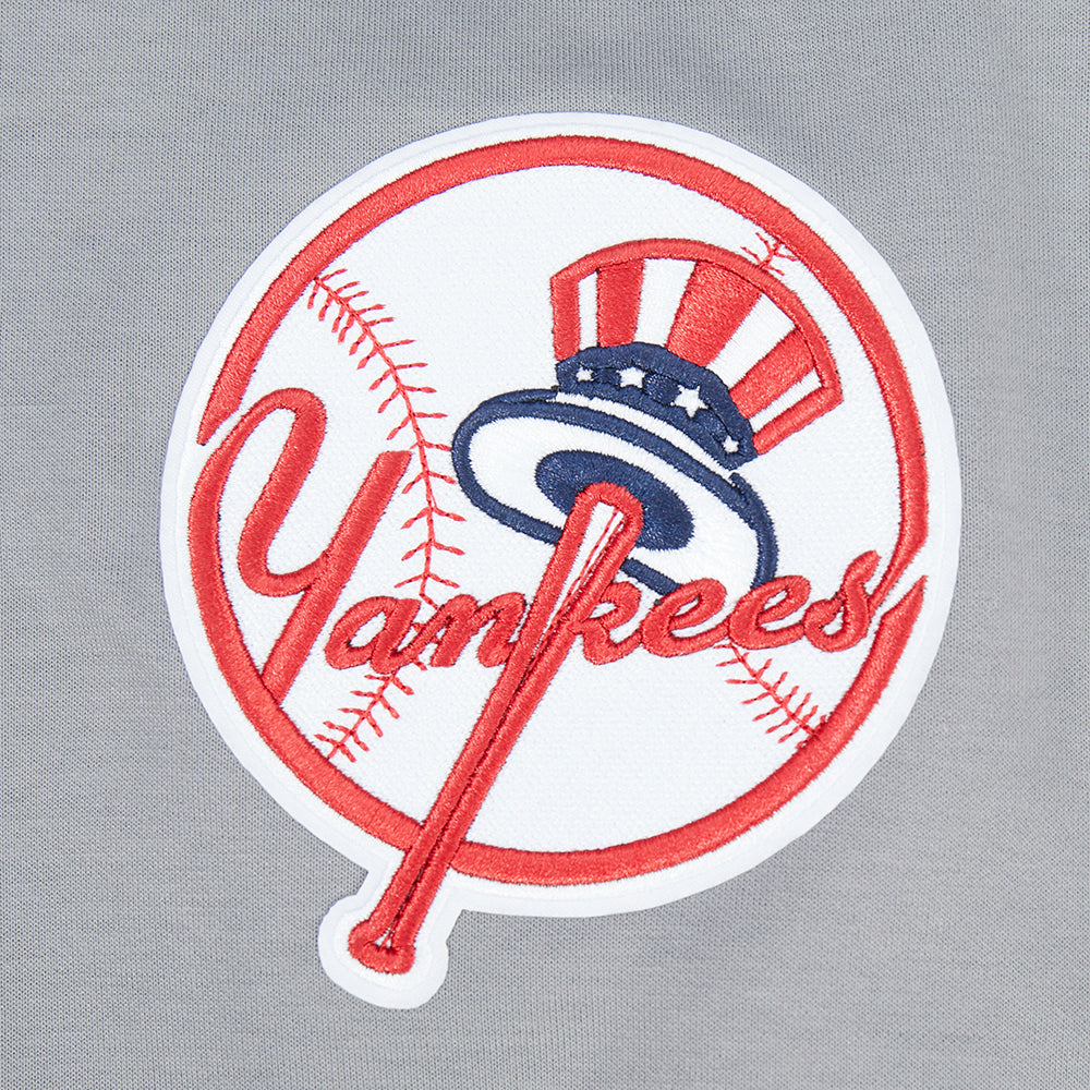 MLB NEW YORK YANKEES CLASSIC CHENILLE CHANDAIL À CAPUCHON EN MAILLE DOUBLE POUR HOMME (GRIS)