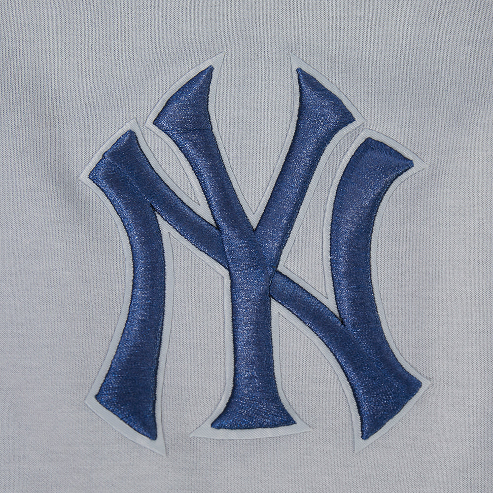 MLB NEW YORK YANKEES CLASSIC CHENILLE CHANDAIL À CAPUCHON EN MAILLE DOUBLE POUR HOMME (GRIS)