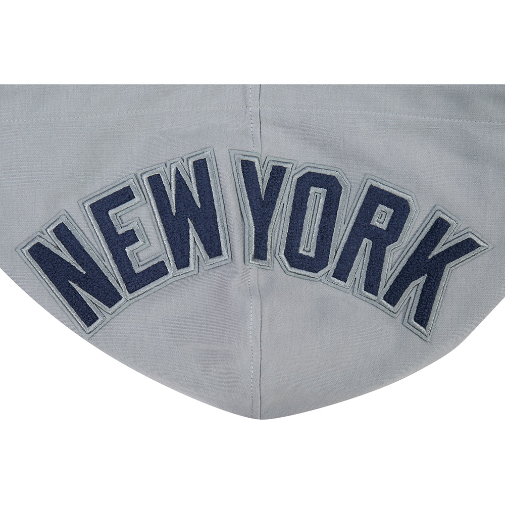 MLB NEW YORK YANKEES CLASSIC CHENILLE CHANDAIL À CAPUCHON EN MAILLE DOUBLE POUR HOMME (GRIS)