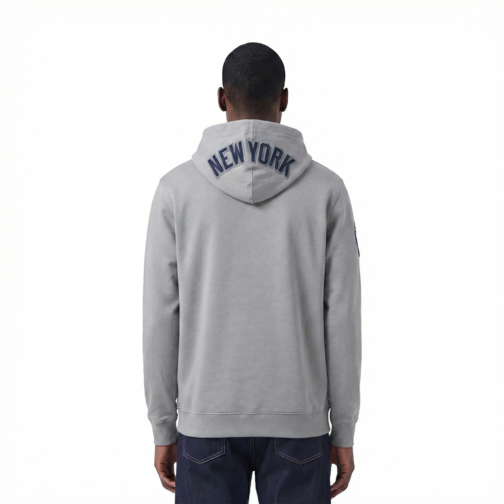 MLB NEW YORK YANKEES CLASSIC CHENILLE CHANDAIL À CAPUCHON EN MAILLE DOUBLE POUR HOMME (GRIS)