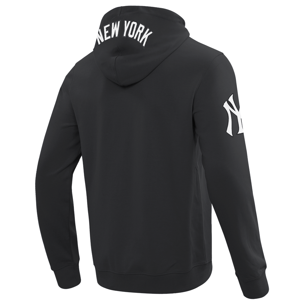 MLB NEW YORK YANKEES CLASSIC CHENILLE CHANDAIL À CAPUCHON EN MAILLE DOUBLE À GLISSIÈRE POUR HOMME (NOIR)