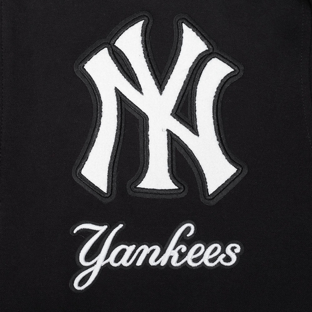 MLB NEW YORK YANKEES CLASSIC CHENILLE CHANDAIL À CAPUCHON EN MAILLE DOUBLE À GLISSIÈRE POUR HOMME (NOIR)