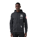 MLB NEW YORK YANKEES CLASSIC CHENILLE CHANDAIL À CAPUCHON EN MAILLE DOUBLE À GLISSIÈRE POUR HOMME (NOIR)