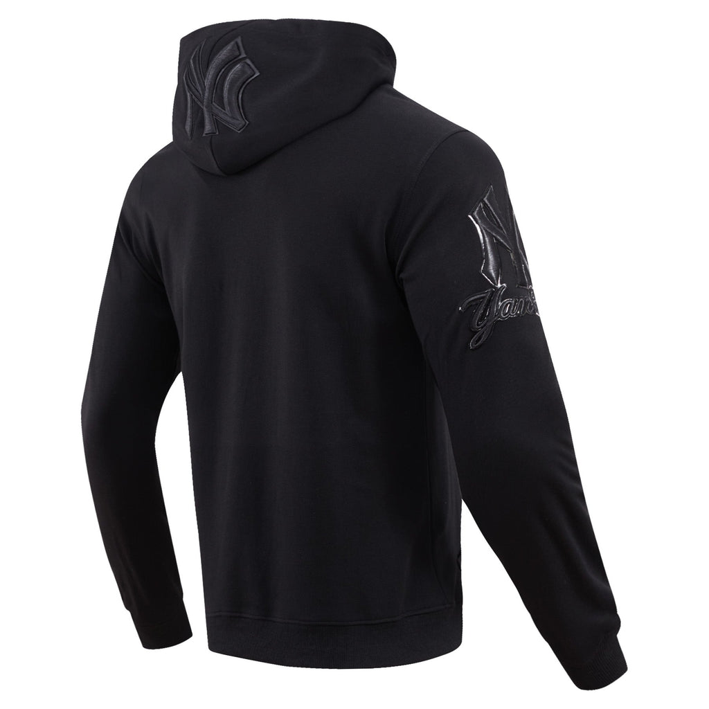 MLB NEW YORK YANKEES TRIPLE BLACK CHANDAIL À CAPUCHON LOGO POUR HOMME (NOIR)