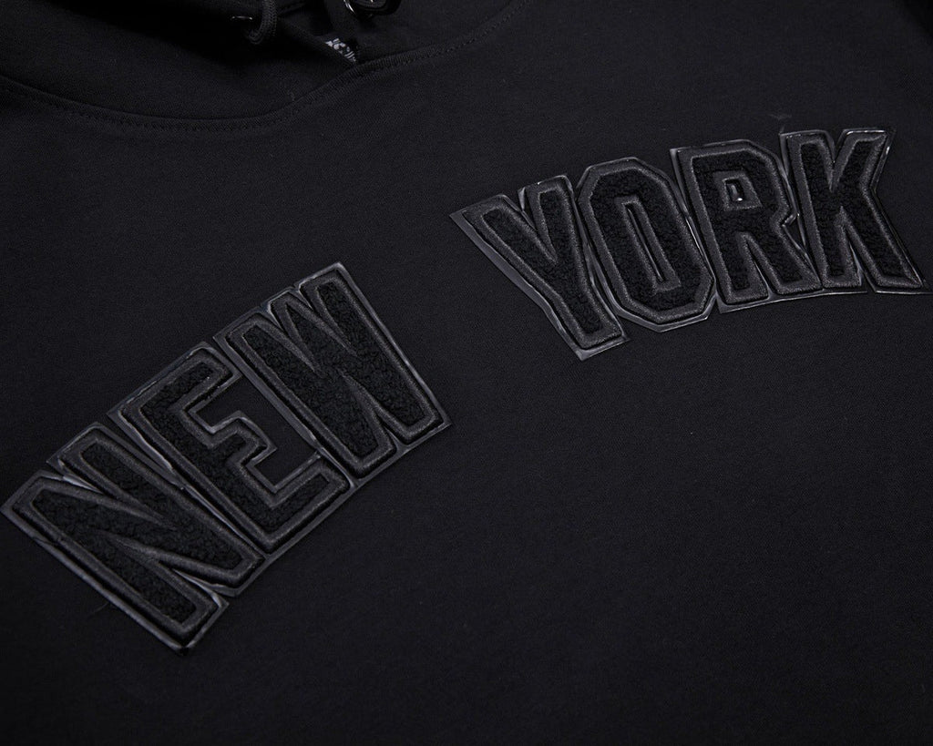 MLB NEW YORK YANKEES TRIPLE BLACK CHANDAIL À CAPUCHON LOGO POUR HOMME (NOIR)