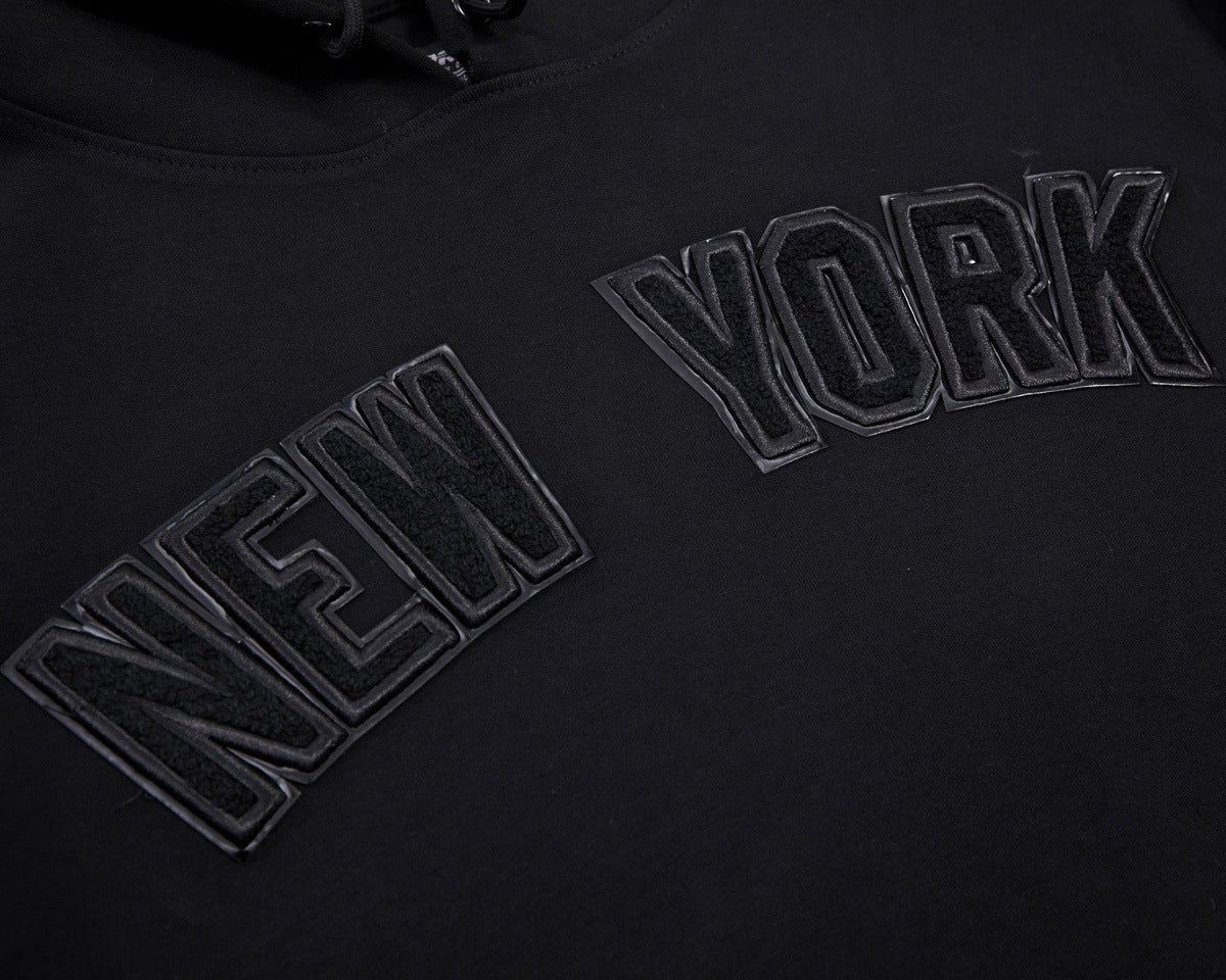 MLB NEW YORK YANKEES TRIPLE BLACK CHANDAIL À CAPUCHON LOGO POUR HOMME (NOIR)
