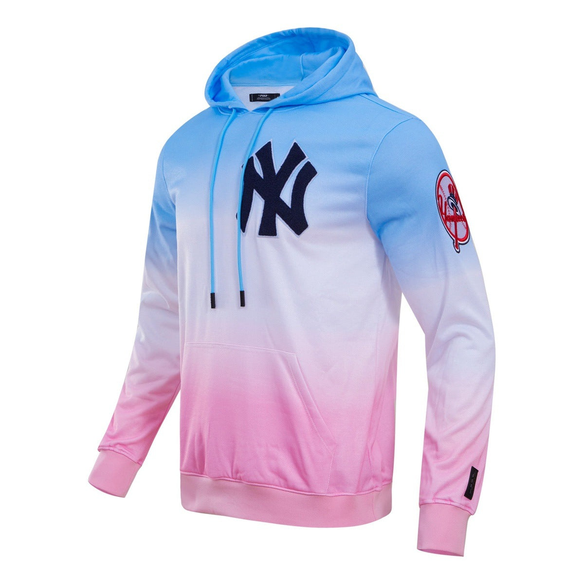 MLB NEW YORK YANKEES LOGO PRO TEAM MEN'S PULLOVER HOODIE (BLUE/WHITE/PINK)