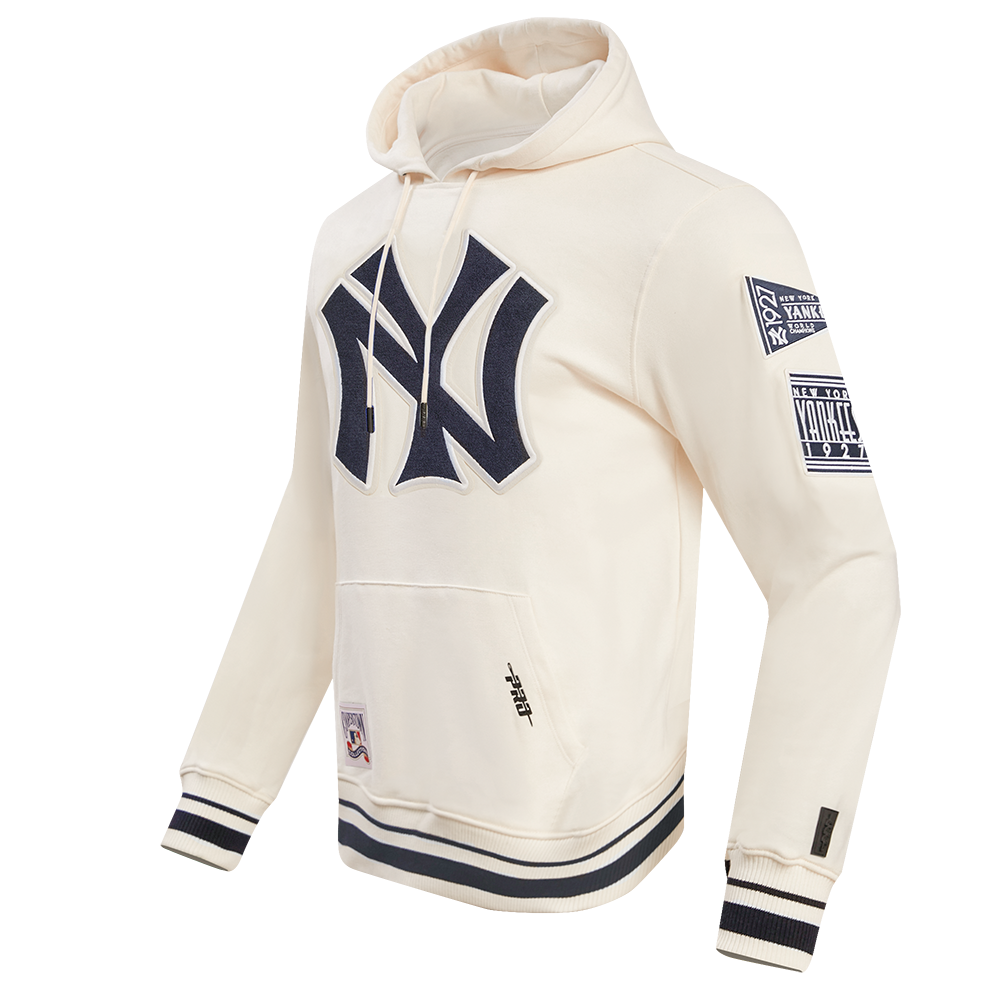 MLB NEW YORK YANKEES RETRO CLASSIC MEN'S PULLOVER HOODIE (EGGSHELL/ MIDNIGHT NAVY)