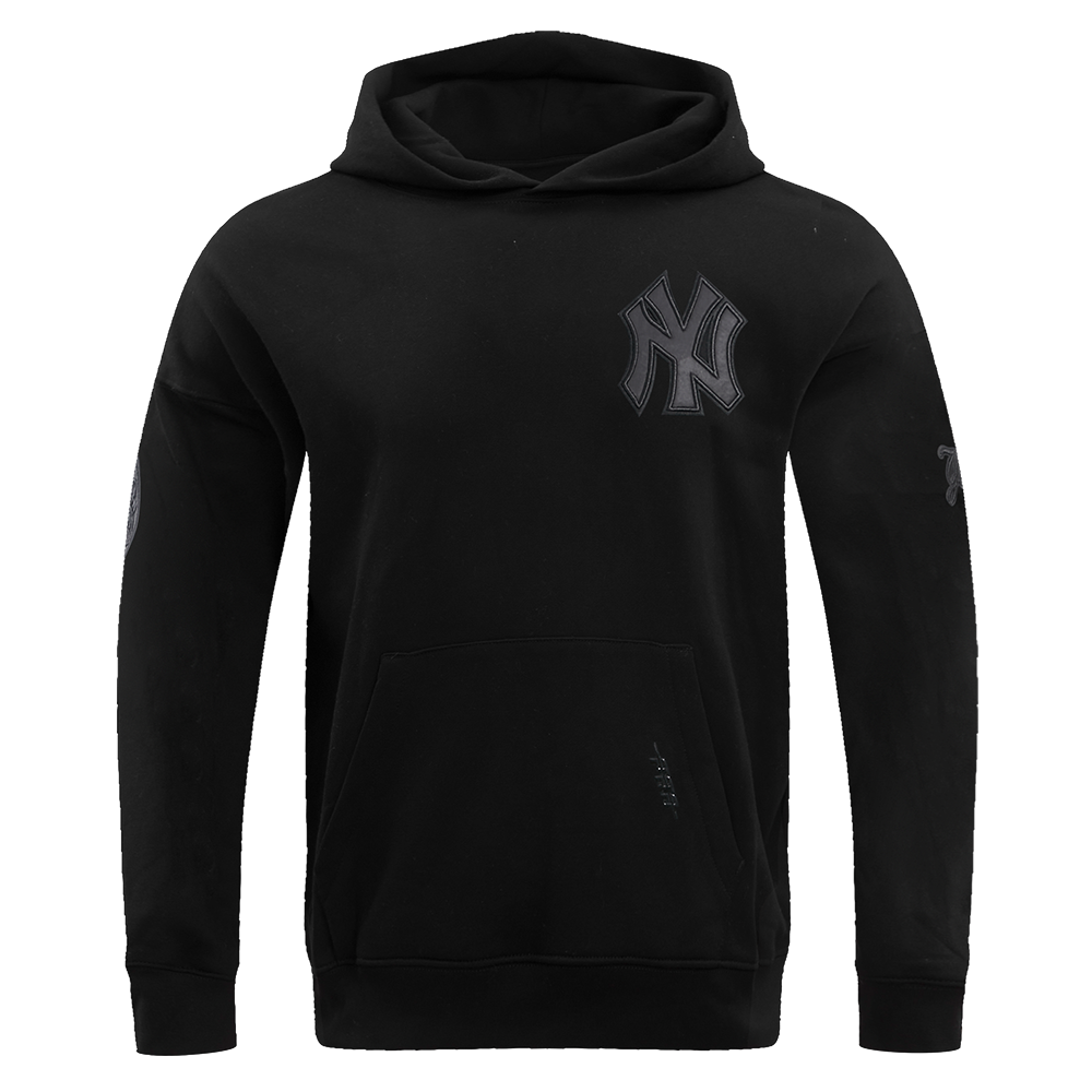 MLB NEW YORK YANKEES NEUTRAL DROP SHOULDER MEN'S PULLOVER HOODIE (BLACK)