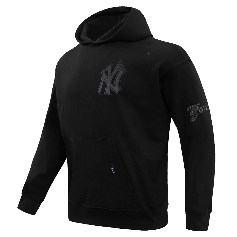MLB NEW YORK YANKEES NEUTRAL DROP SHOULDER MEN'S PULLOVER HOODIE (BLACK)