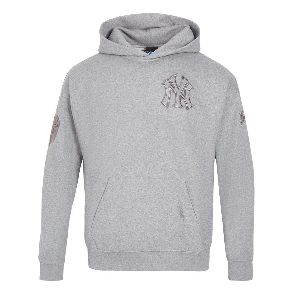 MLB NEW YORK YANKEES NEUTRAL MEN'S  DROP SHOULDER FLC PO HOODIE (DARK HEATHER GRAY)
