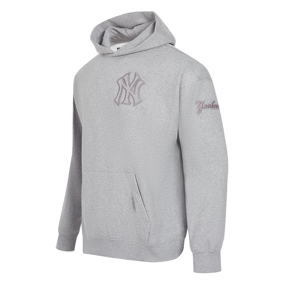 MLB NEW YORK YANKEES NEUTRAL MEN'S  DROP SHOULDER FLC PO HOODIE (DARK HEATHER GRAY)