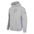 MLB NEW YORK YANKEES NEUTRAL MEN'S  DROP SHOULDER FLC PO HOODIE (DARK HEATHER GRAY)