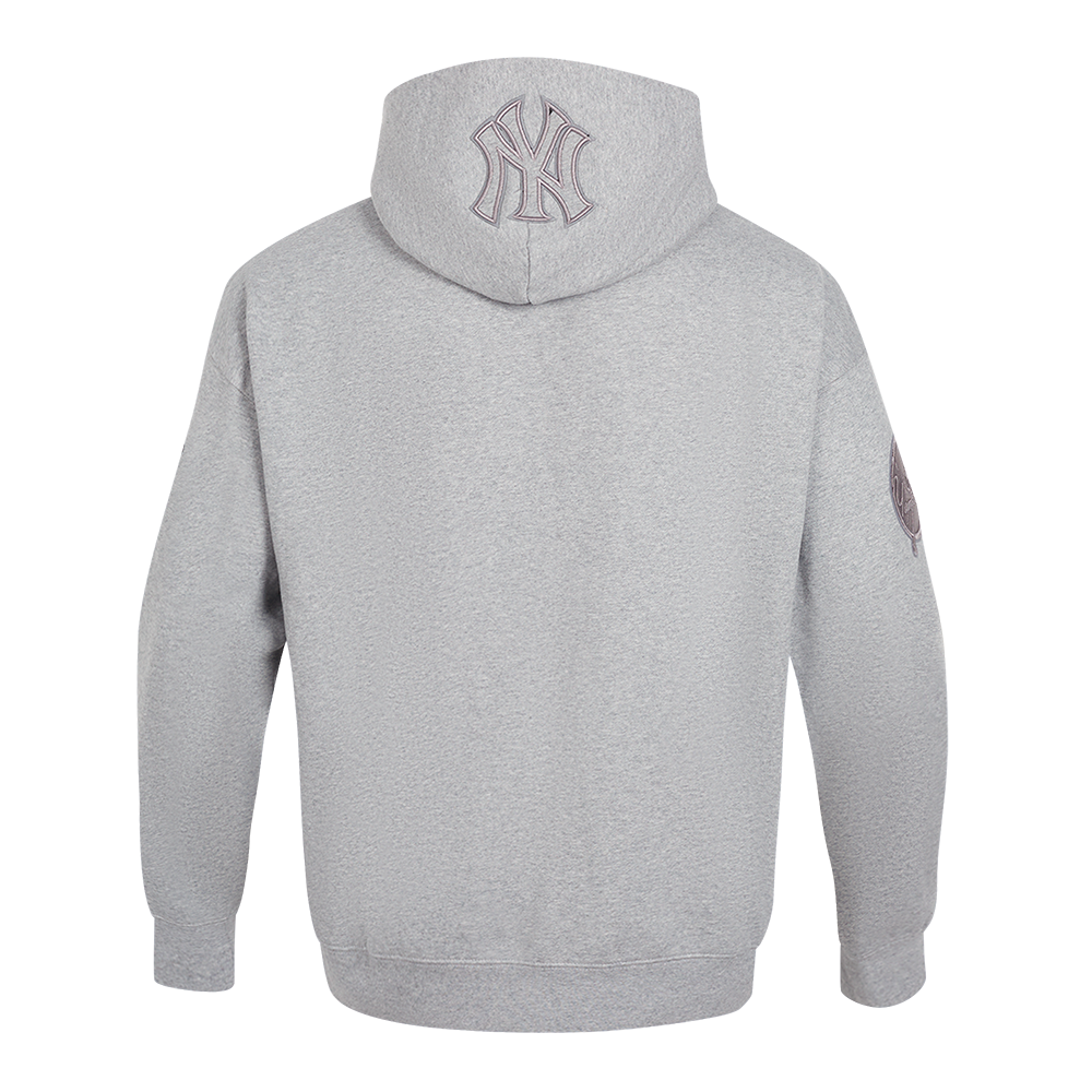 MLB NEW YORK YANKEES NEUTRAL MEN'S  DROP SHOULDER FLC PO HOODIE (DARK HEATHER GRAY)