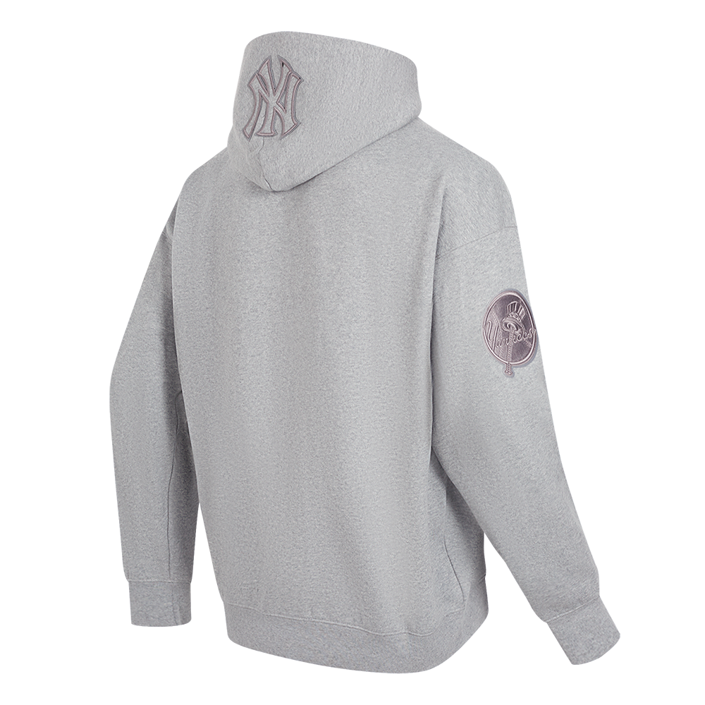 MLB NEW YORK YANKEES NEUTRAL MEN'S  DROP SHOULDER FLC PO HOODIE (DARK HEATHER GRAY)
