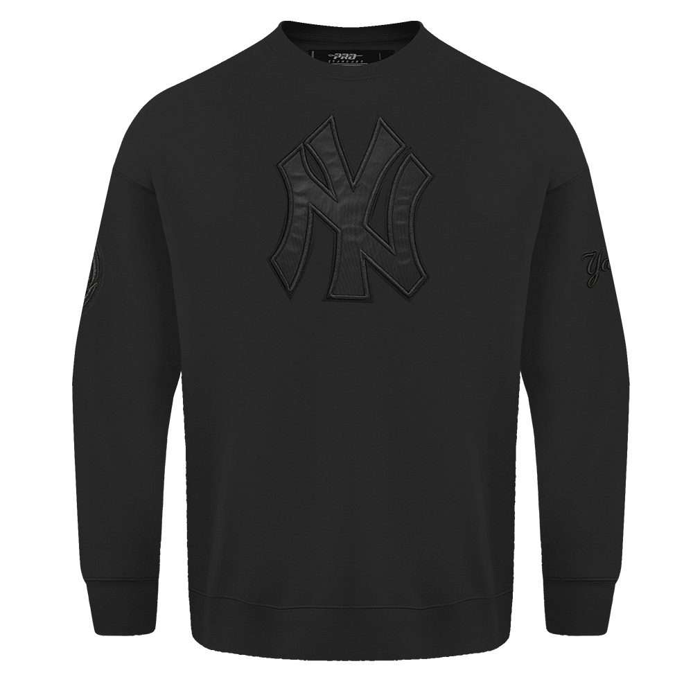 MLB NEW YORK YANKEES NEUTRAL CHANDAIL À COL ROND EN MOLLETON À ÉPAULES TOMBANTES POUR HOMME (NOIR)
