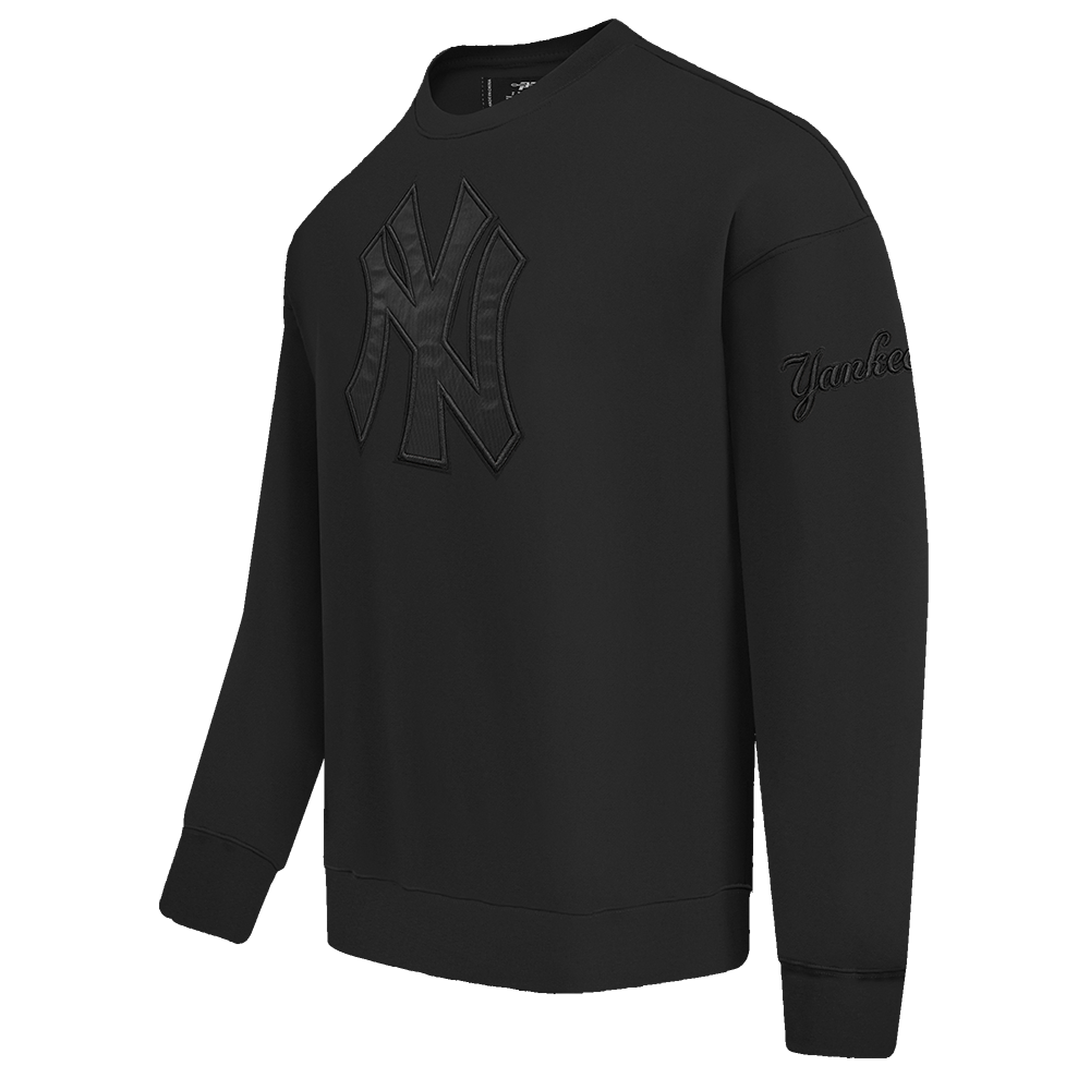 MLB NEW YORK YANKEES NEUTRAL CHANDAIL À COL ROND EN MOLLETON À ÉPAULES TOMBANTES POUR HOMME (NOIR)