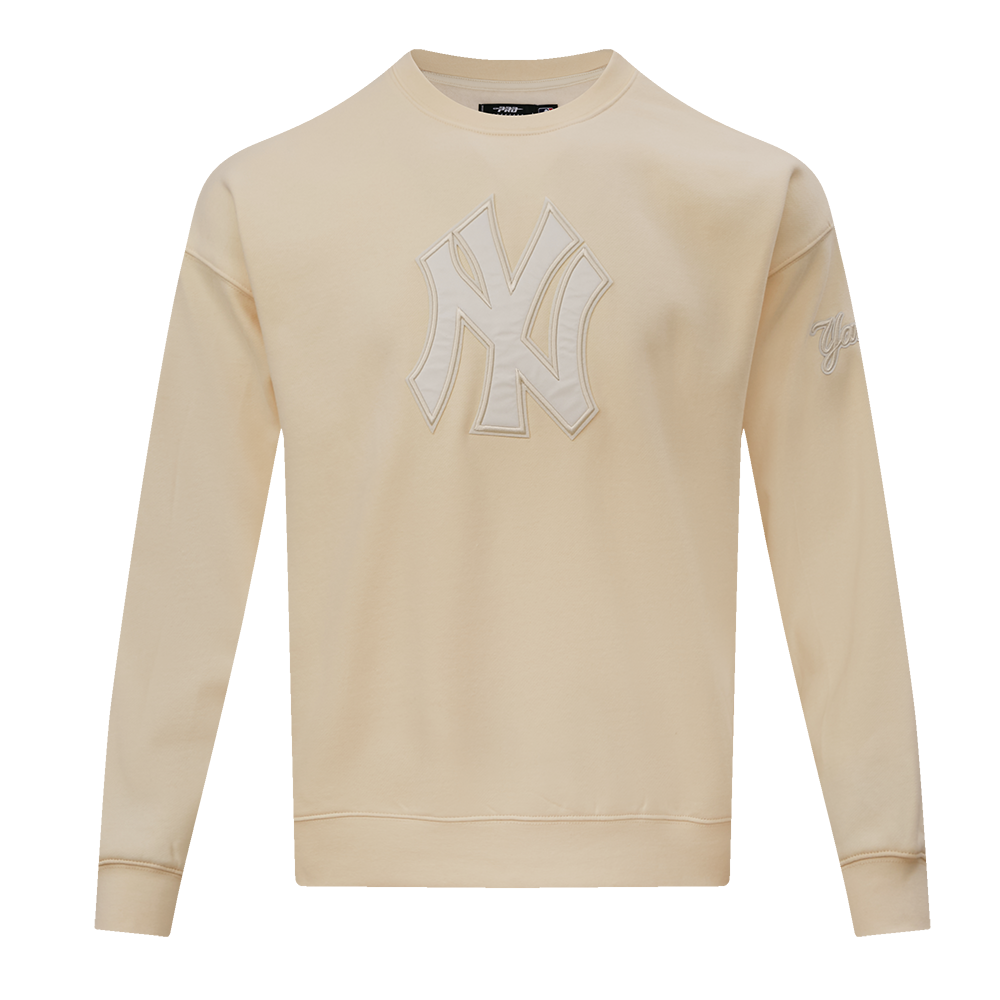 MLB NEW YORK YANKEES NEUTRAL MEN'S  DROP SHOULDER FLC CREWNECK (EGGSHELL)