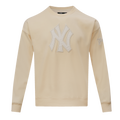 MLB NEW YORK YANKEES NEUTRAL MEN'S  DROP SHOULDER FLC CREWNECK (EGGSHELL)