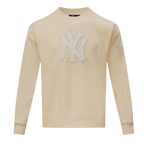 MLB NEW YORK YANKEES NEUTRAL MEN'S  DROP SHOULDER FLC CREWNECK (EGGSHELL)