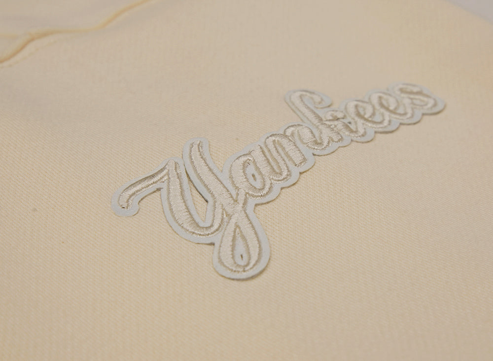MLB NEW YORK YANKEES NEUTRAL MEN'S  DROP SHOULDER FLC CREWNECK (EGGSHELL)