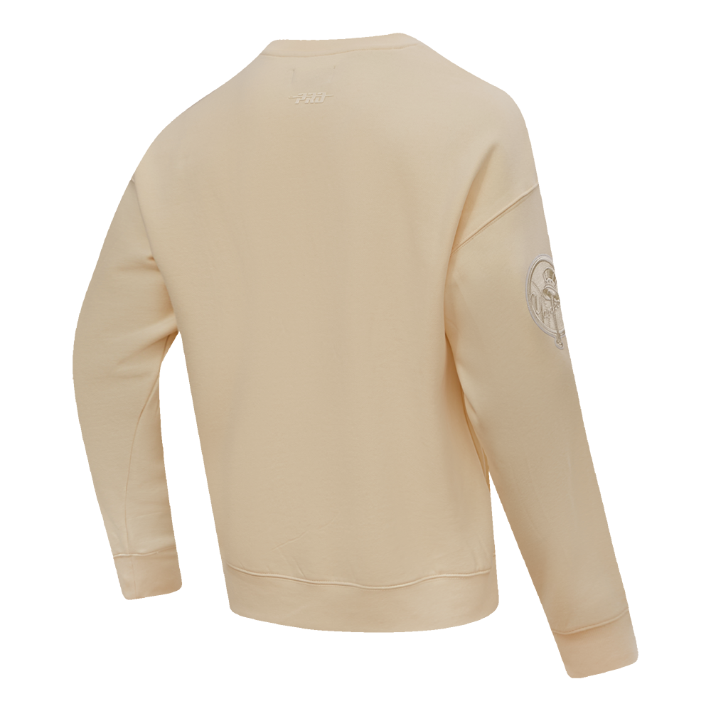 MLB NEW YORK YANKEES NEUTRAL MEN'S  DROP SHOULDER FLC CREWNECK (EGGSHELL)