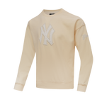 MLB NEW YORK YANKEES NEUTRAL MEN'S  DROP SHOULDER FLC CREWNECK (EGGSHELL)
